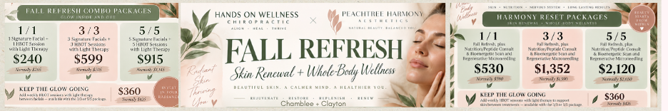 Fall Refresh – Skin Renewal + Whole-Body Wellness | Hands On Wellness Chiropractic x Peachtree Harmony Aesthetics | Chamblee + Clayton